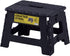 AZUMAYA 9" Height Folding Step Stool Black Size Small LFS-411BK