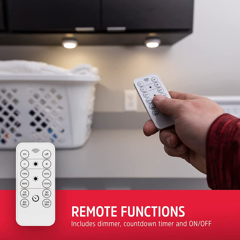 Energizer LED Puck Light, 3 Pack, White, Battery Powered, Wireless, 40 Lumens, Easy to Install, Perfect for Under Cabinet, Bedroom, Closets, Pantry, and More, 47609