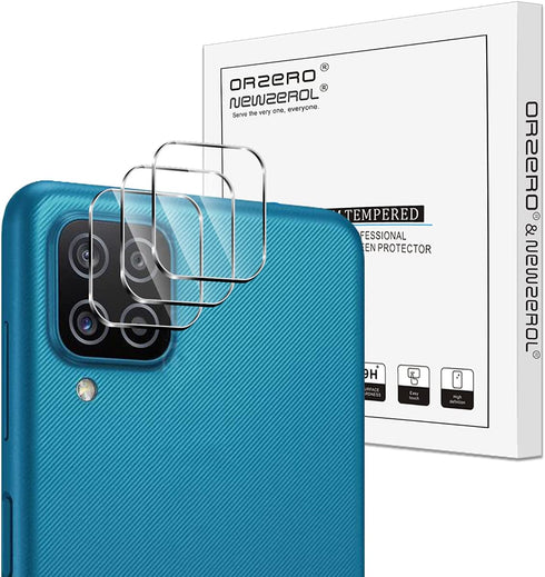 (3 Pack) Orzero Compatible for Samsung Galaxy A12 5G Camera Lens Protector (Flexible Glass), 2.5D Arc Edges HD Anti-Scratch Bubble-Free (Lifetime Replacement)