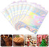 100 PCS Holographic Mylar Bags Stand Up Resealable Mylar Bags 6x9 inch by NPLUX