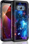 Miqala for Galaxy S8 Case,Shiny in The Dark Three Layer Heavy Duty Shockproof Hard Plastic Bumper +Soft Silicone Rubber Protective Case for Samsung Galaxy S8,Blue Sky