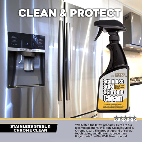 Flitz - SP 01506 Stainless Steel Cleaner and Polish For Appliances, Streak Free Shine for Refrigerators, Dishwashers, Sinks, BBQ Grills, Ovens and More, 16 oz, Single