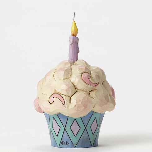 Enesco (4052066) Jim Shore Heartwood Creek Mini Birthday Cupcake Stone Resin Figurine, 3.75", Multicolor