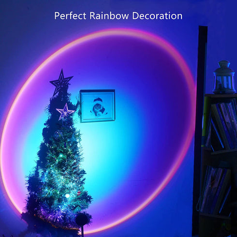 Rainbow Projection Lamp, GLPE Rainbow Light with USB Plug, 180 Degree Rotation Rainbow Projector Light, LED Night Light Projector Lamp for Living Room and Bedroom(Rainbow)