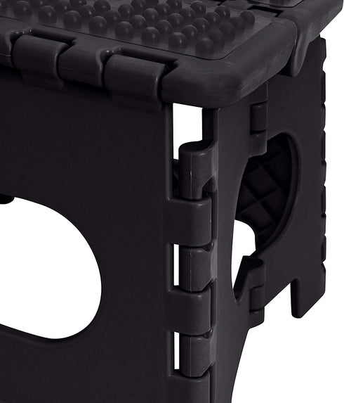 Simplify Black, Sturdy and Safe, Carrying Handle, Easy to Open, for Kitchen, Bathroom, Bedroom, or Adults 9" Anti-Skid Folding Step Stool, Lightweight