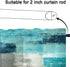 CNNLUG Turquoise Blue Grey Abstract Kitchen Window Treatment Valances,Semi-Decorative Curtains,Used for Bathroom,Living Room and Dining Room Theme Decoration,Curtain 52X18 Inches 2 Pack