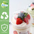 50 Pack 12oz Clear Plastic Cups with Dome Lids (No Hole), Crystal PET Disposable Dessert Cups for Parfait Ice Cream Fruit Iced Cold Drinks