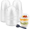 50 Pack 12oz Clear Plastic Cups with Dome Lids (No Hole), Crystal PET Disposable Dessert Cups for Parfait Ice Cream Fruit Iced Cold Drinks