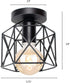 Hedume 2 Pack Semi-Flush Mount Ceiling Light, Retro Black Industrial Ceiling Light - Black Painting Metal Pendant Light Fixture for Hallway Stairway Bedroom Kitchen ( E27 )