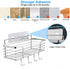 Yougai Shower Caddy Shelf Basket with Soap Dish and 4 Hooks, SUS304 Stainless Steel Shampoo Holder Bathroom Organizer No Drilling Adhesive Wall Mounted Storage Shelves for Kitchen, Toilet, Bathroom Rack Accessories-2 Pack, Silver