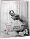 WALLOHERE Grey Shower Curtains Elephant in Bathtub with Pink Bubbles Shower Curtain Funny Animal Theme Thick Plastic Shower Curtains Waterproof Polyester for Home Decorations Bathroom 60x72 Inch