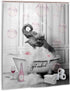 WALLOHERE Grey Shower Curtains Elephant in Bathtub with Pink Bubbles Shower Curtain Funny Animal Theme Thick Plastic Shower Curtains Waterproof Polyester for Home Decorations Bathroom 60x72 Inch