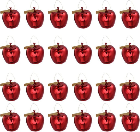 BESPORTBLE 24pcs Shatterproof Christmas Tree Baubles Apple Shaped Hanging Ornaments for Xmas Holiday Wedding Party Decoration (Red)