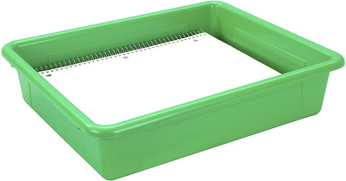 Storex 62520U05C Storage Tray, Letter Size, 5-Pack, 10 x 13 x 3 Inches, Green,Flat Tray