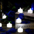 1000 Pieces Artificial Fake Rose Petals with 24 Pieces Flameless LED Tea Lights Candles for Romantic Night, Valentine's Day, Wedding Flower Decoration, Anniversary, Honeymoon (Blue)