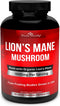 Organic Lions Mane Mushroom Capsules - 1800mg Strongest Lion's Mane Mushroom Supplement - Non-GMO Lions Mane Extract Powder - Nootropic Brain Supplement - Brain & Immune Support - 90 Vegetarian Caps