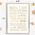 Boss Lady Office Decor 12"—8.6"- Boss Lady Gift for Boss Women with Gift Box, Valentines Day Gift for Her Office Inspirational Desk Decor Wall Art Framed Desk Sign Girl Boss Gifts for Women Supervisor