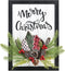 Lvydec Christmas Haning Wall Sign Decoration, 17 x 12 Inch Merry Christmas Hanging Sign Rustic Farmhouse Door Sign with a Small Wreath for Front Door Wall Window Holiday Decoraiton