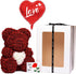 FERVENT LOVE Gifts for Her Women 16" Rose Bear Valentines Day Gifts for Her/Wife Wine Red Rose Teddy Bear with Heart Artificial Flowers Bear with Gift Box Heart-Shaped Ballon and Greeting Card