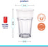 Poslam | Plastic Drinking Glasses, set of 6 12oz glasses - Unbreakable Glasses, Clear Plastic Drinkware, Dishwasher Safe, Shatterproof Glasses, Everyday Tumblers