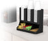 Mind Reader 6 Compartment Upright Breakroom Coffee Condiment and Cup Storage Organizer, Black, 13.5 x 4.30 x 12