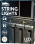 50 LED C9 Christmas String Lights, 33.14FT Fairy String Lights, Extendable Green Wire String Lights for Indoor and Outdoor, Holiday Christmas Tree Wedding Party Bedroom Decorations (Warm White)