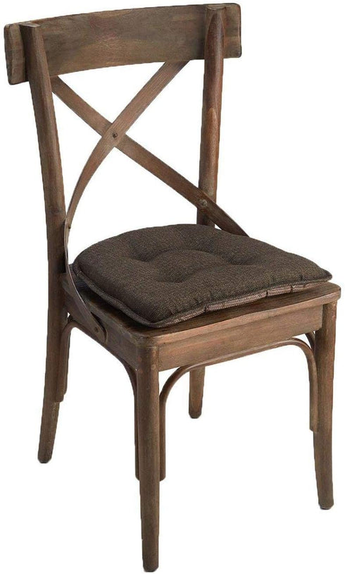 Klear Vu Omega Gripper Tufted Furniture Safe Non-Slip Dining Chair Cushion, Chestnut, 4-Pack