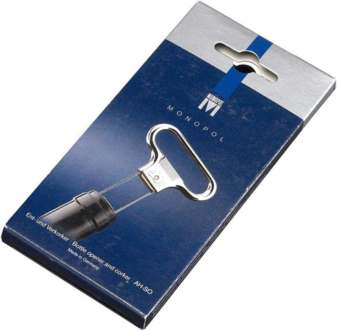Monopol Westmark Germany Steel Two-Prong Cork Puller with Cover (Silver Satin)