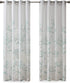 Madison Park Cecily Semi Sheer Single Panel Window Curtain Burnout Botanical Print, Easy to Hang, Fits up to 1.25" Diameter Rod, 50x84, Leaves Aqua