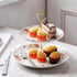 5 Sets 3 Tier Ceramic Cake Plate Stand Handle fittings/ Cupcake Stand Tower/ Dessert Stand/ Party Pastry Serving Platter/ Food Display Stand (gold crown)