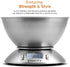 Etekcity Food Scale with Bowl, Timer, and Temperature Sensor, Digital Kitchen Weight for Cooking and Baking, 2.06 QT, Silver