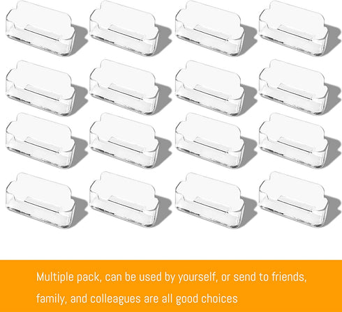 DMFLY 16 Pack Business Card Holder for Desk, Acrylic Business Card Holder Clear Plastic Business Card Stand Desktop Business Card Holders for Exhibition, Home & Office, Fits 30-50 Business Cards