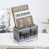 Gaobei Perpetual Calendar Wooden Calendar Blocks Vintage Wood Block Calendar for Home Office Desk Accessories Week Month Date Display (Happy Life)