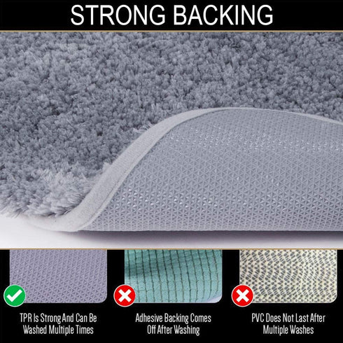 Walensee Large Bathroom Rug (24 x 36, Grey) Extra Soft and Absorbent Shaggy Bathroom Mat Machine Washable Microfiber Bath Mat for Bathroom, Non Slip Bath Mat, Luxury Bathroom Floor Mats