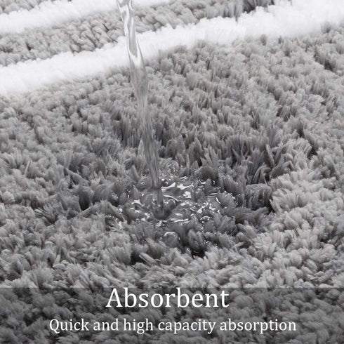 Uphome Bathroom Rugs Gray Non-Slip Bath Mat Soft and Water Absorbent Bath Rug Machine Washable Fluffy Microfiber Floor Mats for Bathroom Tub Sink Shower,20x31 inch