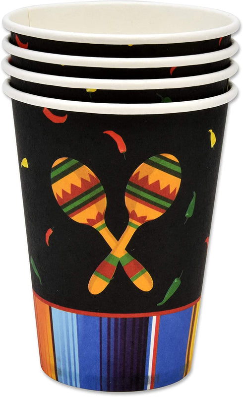 Fiesta Plates and Napkins for 24 Guests for Mexican Mayo Fiestas Dance Pinatas Mexico Taco Party Decorations Supplies 24 9" Dinner Plates 24 7" Dessert Plates 24 9 oz Cups and 50 Luncheon Napkins
