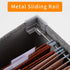 Linen File Boxes 1-Pack with Metal Sliding Rail For Letter Size File Storage Box with Extra Pocket Storage Collapsible Hanging File Organizer Storage Filing Box File Organizer Bin (1, GREY)