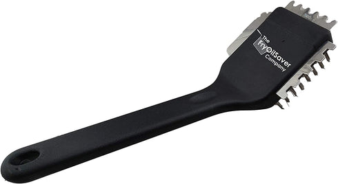 FryOilSaver Co. 90052 Panini Grill Brush - Commercial Electric Grill Stiff Bristle Brush - Stainless Steel Bristles with Hard Plastic Handle - 3 Different Scraper Heads - Heavy Duty Small Grill Brush