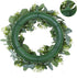 FLORLAB - Eucalyptus Wreath - 16 Inches - Farmhouse Wreath - Front Door Wreath - Door Decor - Green Wreath - for Indoors - Small Wreath - Mini Wreath - Perfect Spring Summer Wreath (16 inches)