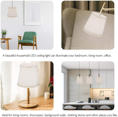 Mobestech Small Beige Table Lamp Shade, Fabric Lampshade Modern Mini Barrel Light Lamp Shade Cover Chandelier Cloth Fixture Lamp Shade for Home Office
