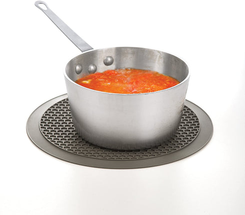 Prep Solutions 100% Silicone Heat Resistant Multifunctional Mat, 12" Diameter, Gray, 1 Piece