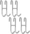 Haitis 4 Pack Over Shower Glass Door Hooks, Polished Silver, SUS 304 Stainless Steel Rack Hooks, Bathroom Frameless Drilling-Free Hanger, for Bathing Suits, Robe, Towel, Squeegee, Loofah, Shaver