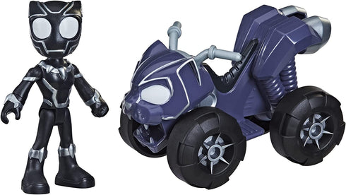 Spidey and His Amazing Friends Marvel Black Panther Action Figure and Panther Patroller Vehicle, for Kids Ages 3 and Up