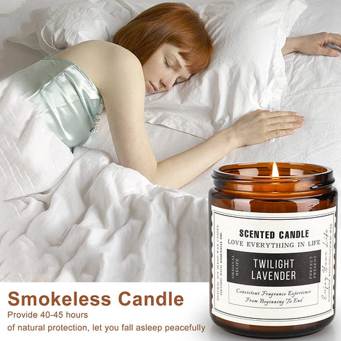 2 Pack Aromatherapy Amber Jar Candle, Sandalwood Rose and Lavender, Rustic Home Decor Scented Candles, Natural Soy Candles for Home Scented, Ideal Gifts for Mom