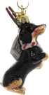 Noble Gems Dachshund with Antlers Glass Ornament