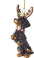Noble Gems Dachshund with Antlers Glass Ornament