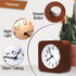 4 Inch Wooden Analog Alarm Clock Battery Operated Non-Ticking with Snooze Button,Night Light,Gentle Wake