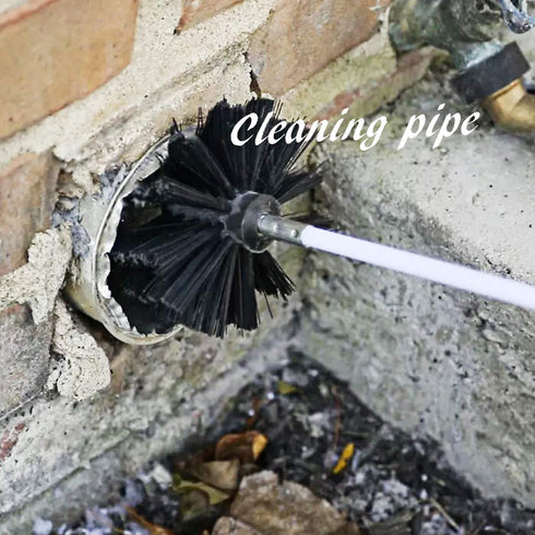 21-Piece 24 Feet Dryer Vent/Duct Brush Cleaning Kit Chimney Cleaning Kit Lint Remover Working with or Without Drill Includes 2 Nylon Brush Heads, 18 Rods and 1 Tape