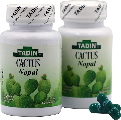 Tadin Cactus Capsules Herbal Supplement Helps Eliminate Toxins, Excellent Fiber Source, 60 Count (Pack of 2)
