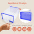 6-Pack Shoe Storage Boxes - Shoes Organizer for Closet - Clear Plastic Stackable Shoe Containers - Clear Shoe Boxes Stackable and Foldable For Sneaker Storage, Books, Toys, Tools Blue